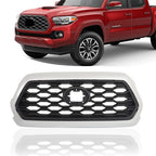 Plastic Silver Bezel Fit For Toyota Tacoma 2016-2021 Front Upper Grille Assembly