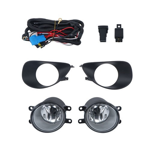 Clear For Toyota Yaris Hatchback 2006-2008 Fog Light Lamp Assembly W/Black Bezel