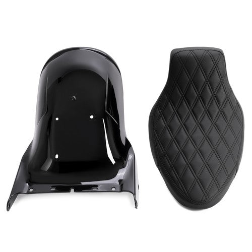 Short Rear Fender Black Seat For Harley Davidson Softail 06 17 200mm Tire