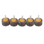5 Pack 1-1/2" x 1" x 1/4" Shank Mounted Flap Wheels 60 Grit Aluminum Oxide