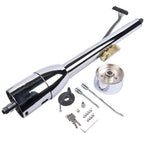 28" GM Tilt Manual Chrome Floor Shift Steering Column With Key & 9 Bolt adapter