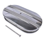 15" Oval Half Finned Polished Aluminum Air Cleaner Filter For Chevy SBC BBC 400