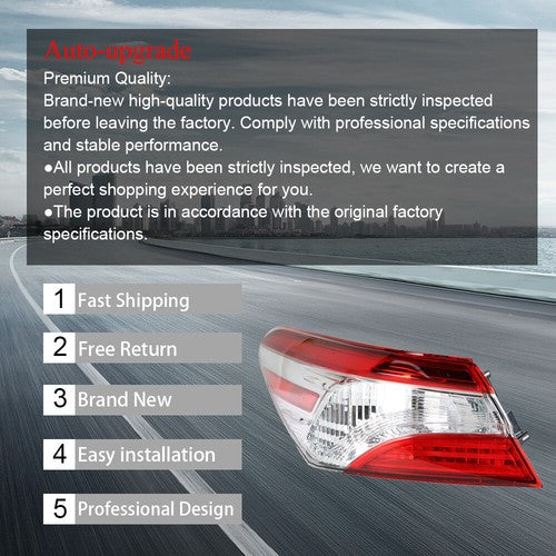 Driver/LH Side Rear Tail Light Outer Lamp For Toyota Camry SE LE 2018 2019 2020