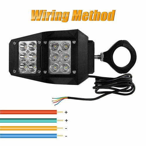 UTV Rear View Side Mirrors w/ LED Lights For Polaris RZR Fit 1.75"-2" Roll Cage