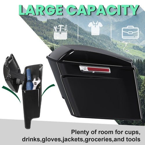 5" Stretched Hard Saddlebags For Harley Electra Road Street Glide Dyna 1993-2013