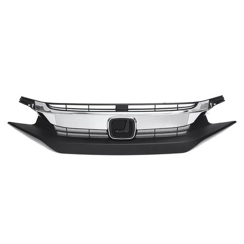 Front Bumper Grille Grill W/Chrome Eyelid Molding For 2016-18 Honda Civic Sedan