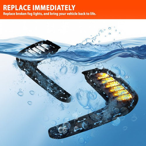LED DRL Turn Signal Night Driving Fog Lights Pair for 2016-2018 Hyundai Elantra