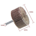 Aluminum Oxide Shank Mounted Flap Wheels, 2" x 1" x 1/4", 120 Grit - 5 Pack