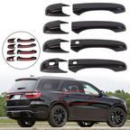 Glossy Black Door Handle Cover Set For Jeep Grand Cherokee Dodge Durango 2011 Plus