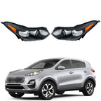 1Pair Headlights Assembly Set For Kia Sportage 2017-2022 Clear Halogen w/LED DRL