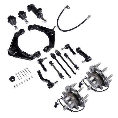Front Wheel Hub Bearing Control Arm Suspension Kit for GMC Sierra 1500 2500 HD
