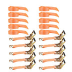 (10) 1.5" x15' 4000lb Ratchet Tie Down Cargo Straps J Hooks Heavy Duty Tie Downs