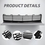 Front Lower Grille Pair Fog Light Covers with Hole for Toyota Prius 2004-2009