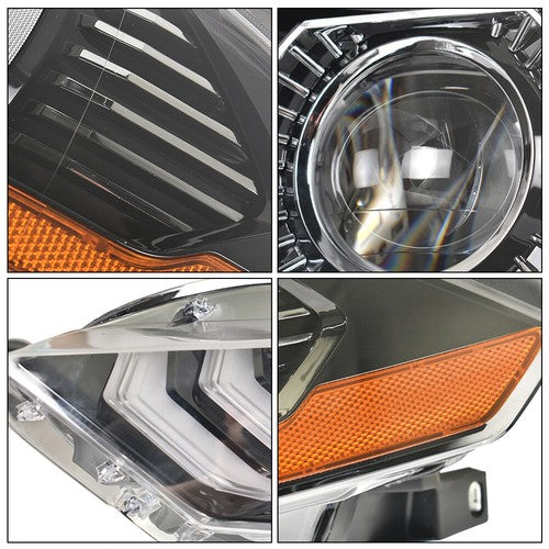 Black Housing Headlamp Headlight LED DRL LH&RH Pair For Ford Mustang 2018-2020