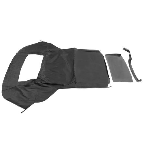 Black Soft Top w/Plastic Window For 1983 83-93 Ford Mustang Convertible 2-Door