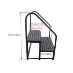 660lbs 2 Step RV Stairs Load Capacity Step Ladder Outdoor RV Steps (w/ Handrail)