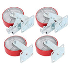 6" X 2" Industrial Casters - 2 Fixed and 2 Swivel Caster Wheels with Brakes