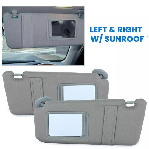 Gray Car Sun Visor Pair Left Right Side for Toyota Camry 2007-2011