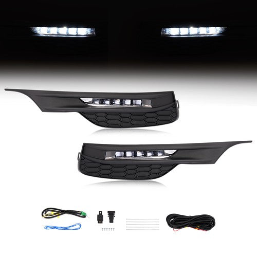 For 2016 2017 Honda Accord Sedan 4Dr LED Fog Lights Bumper Lamps+Wiring+Switch