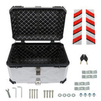 65L Top Case Tail Box Waterproof Luggage Scooter Trunk Storage Silver Motorcycle
