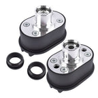 Oval Finned Black Aluminum Push-in Breather & PCV Kit 1-1/4" Valve Cover Holes