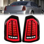 Full LED Taillights with LED Reverse Signal Black for 2011 2014 Chrysler 300