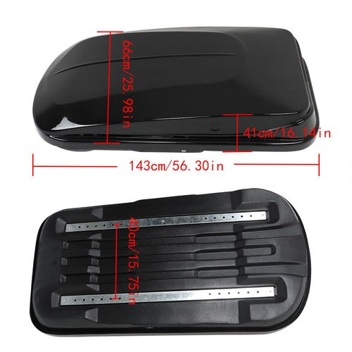 14 ft�� ABS Car Roof Top Box Cargo Luggage Carrier 2 Locks Toolless Install