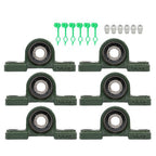 6PCS UCP202-10 Pillow Block Mounted Ball Bearing 5/8" Bore 2 Bolt Cast Iron Base
