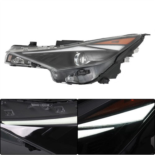 Black Halogen LH/Driver w/LED Headlight Projector For Hyundai Elantra 2021-2022