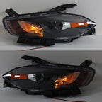 Fit For Dodge Dart 2013-2016 LH+RH Headlights Replacement Halogen Black Housing