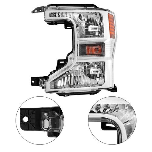 Front Headlight For Ford F250 F350 F450 2020-2022 Halogen Left Single Clear Lens
