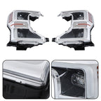 Headlights Replacement For Ford F250 F350 SuperDuty 2020-2022 LH+RH LED Chrome