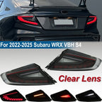 Rear LED Dynamic Tail Lights Clear Lens Red Bar for 2022-2025 for Subaru WRX