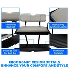 Rear Back Seat Kit Flip Folding for Yamaha G14 G16 G19 G22 Golf Cart Gray