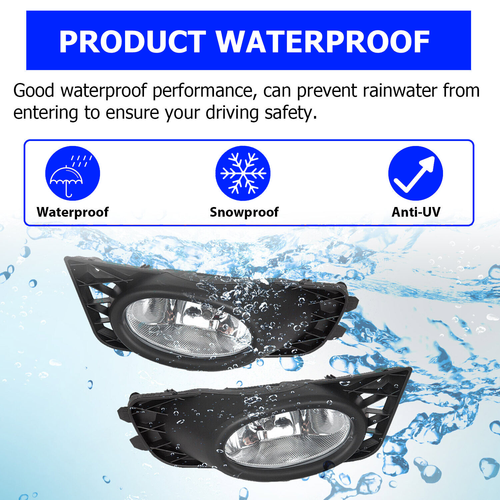 Bumper Fog Lights Driving Lamps w/Switch for 2009-2011 Honda Civic 4-Door Sedan