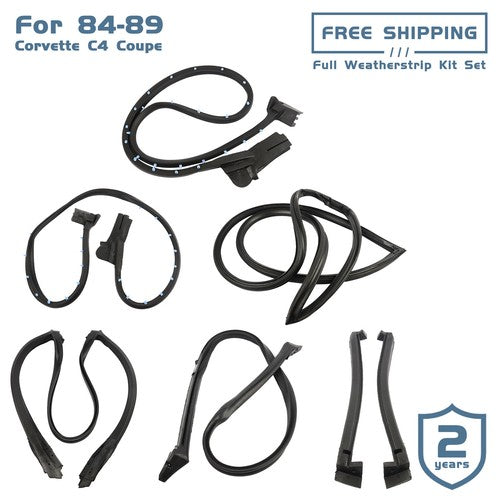 New Full Weatherstrip Kit Set Weather Strip Seal For 84-89 Corvette C4 Coupe