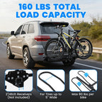 Foldable 2 Bike Floor Stand Hitch Mount Rack For Fat Tire Electric Bicycle