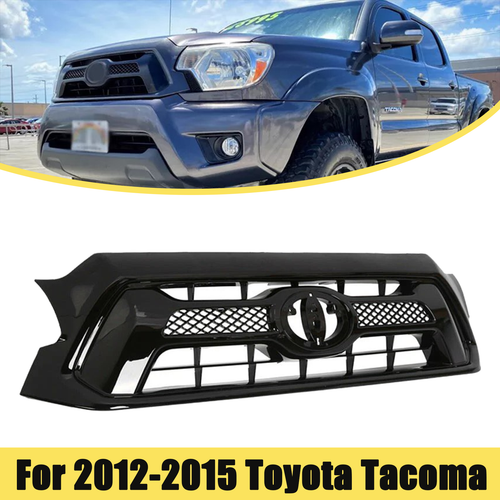 Front Bumper Gloss Black Grille Grill for Toyota Tacoma 2012 2013 2014 2015