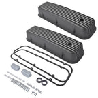 3-11/16" Tall Finned Valve Covers Polished Fits Chevy BBC 396-502 1965-1995