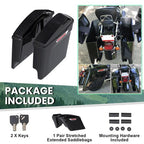 5" Stretched Hard Saddlebags For Harley Electra Road Street Glide Dyna 1993-2013