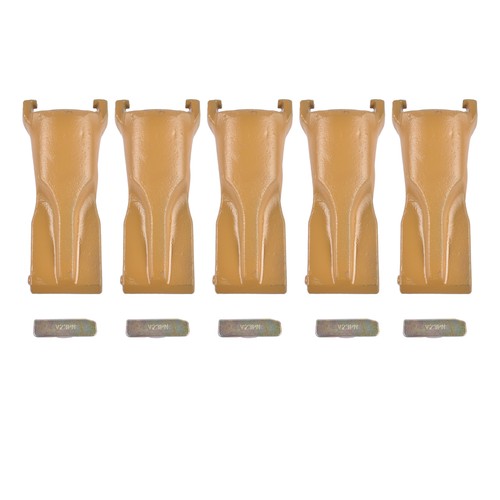 5 Pk Bucket Teeth with Flex Pins Yellow V23SYL V23PN for Backhoe Loader Crane
