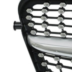 Front Grille Silver Accent For 2008-2014 Mercedes Benz W204 Class C250 C300 C350