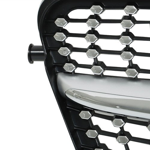 Front Grille Silver Accent For 2008-2014 Mercedes Benz W204 Class C250 C300 C350