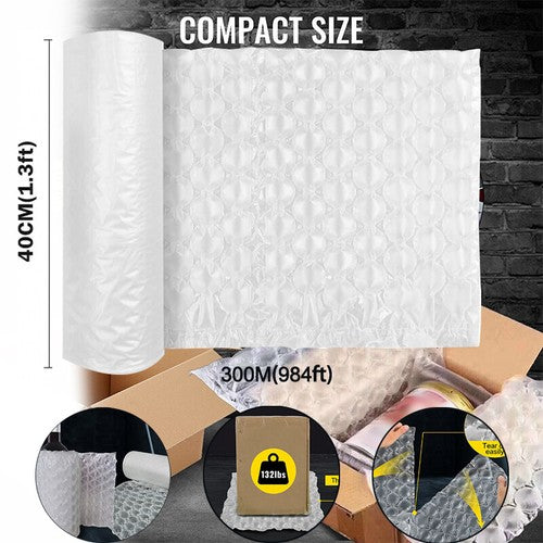 Air Cushion Machine Film 984ft x 16in Bubble Pillow Packaging Padding 4 Rolls