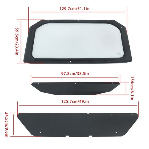 Full Glass Windshield W/O wiper 17-24 For Can-Am Maverick X3 XDS XRS- UV Protect