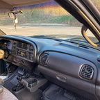 Black Dash Bezel Cover Overlay with Vents for Dodge Ram Pickup 1998 to 2001