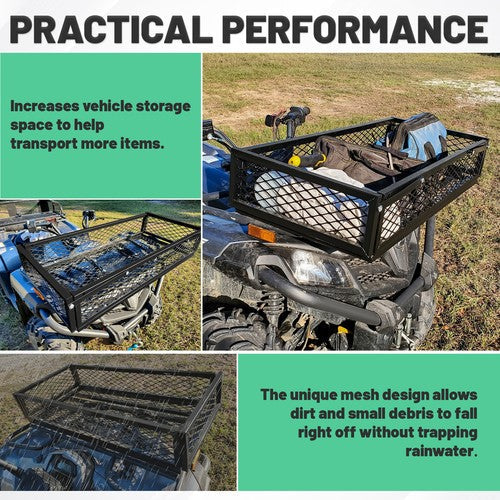 Universal For ATV Front&Rear Drop Cargo Basket Rack Storage Carrier Hauler 2 PCS