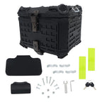 With Black Armor Clock Model Aluminum Motorcycle Top Case Hard 45L Black Trunk