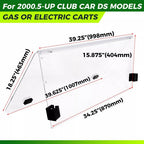 Golf Cart Front Folding Clear Windshield Windscreen for Club Car DS 2000 5 Up