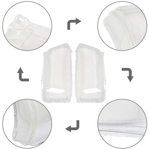 Left + Right Lens Cover Lampshade For Land Rover Range Rover Sport 2010-2013